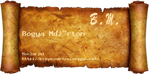 Bogya Márton névjegykártya